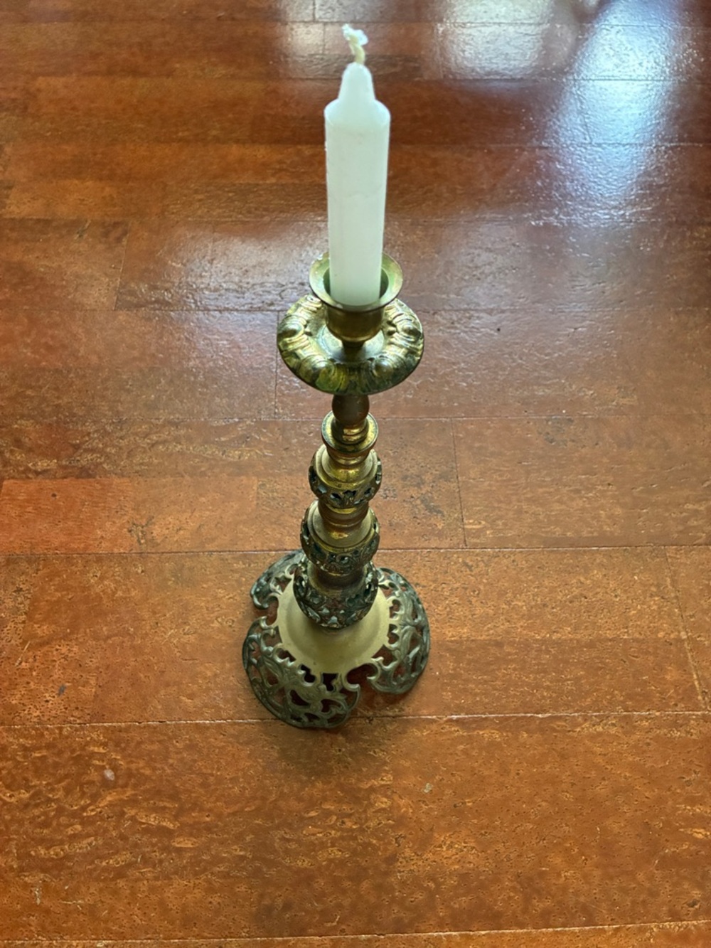 Vintage Monumental Japanese James Mont Style Ascending Brass Candle Holder